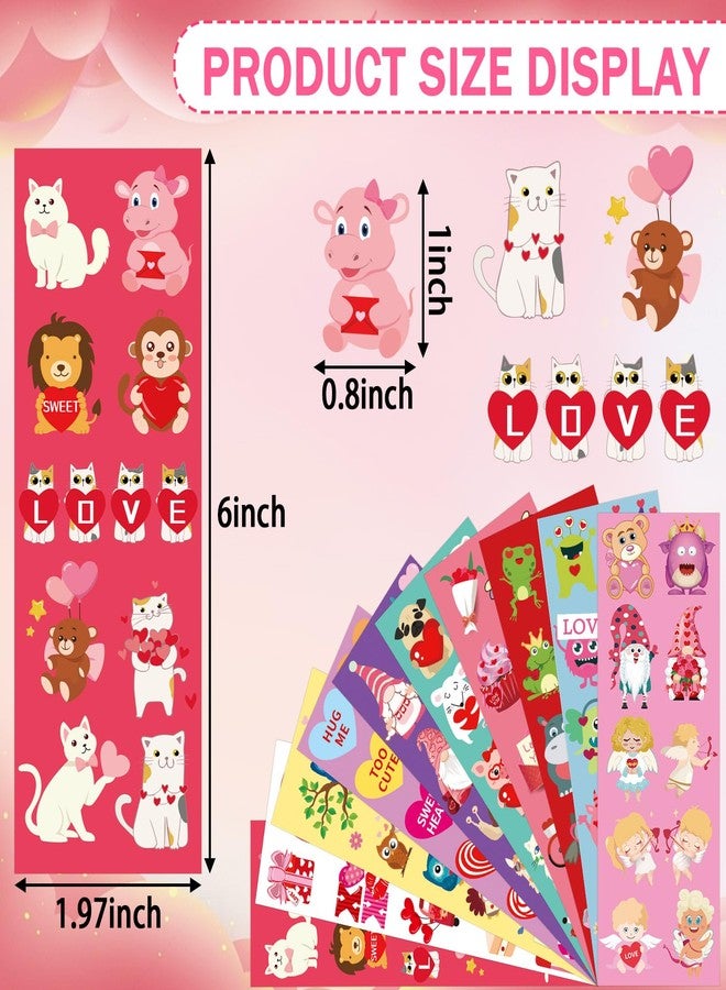 FEBSNOW Valentine Day Stickers,100 Sheets Valentine Stickers for Kids Over 1000pcs Assorted Animal Heart Labels Sticker Holiday Love Stickers Crafts for Valentine Day Party Favors Gifts Decor - Image 2